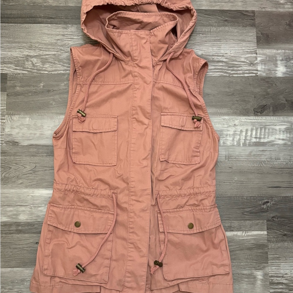 Love Tree Dusty Rose Hooded Vest